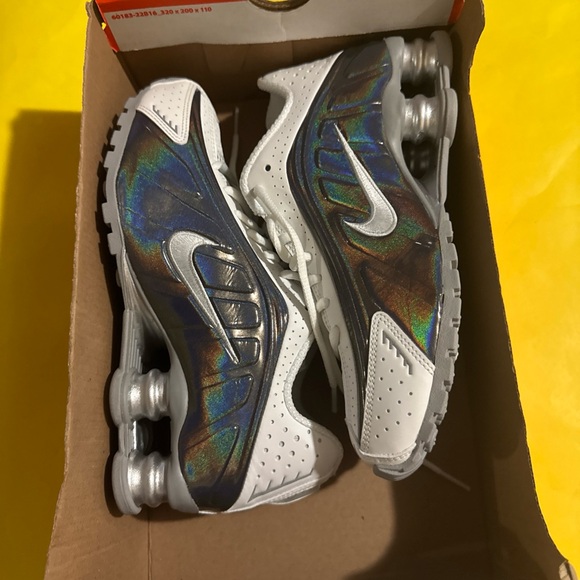 Nike Shox White and Iridescent Sneakers - Picture 1 of 12